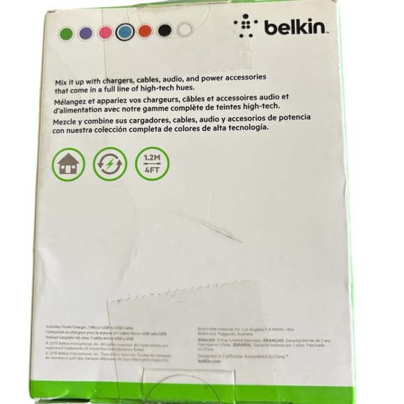 Belkin Universal Home Charger + Cable  10W 2.1 Amp Samsung Kindle Nokia HTC LG - Picture 2 of 2